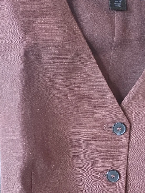 Brown Button Vest - Picture 2 of 6